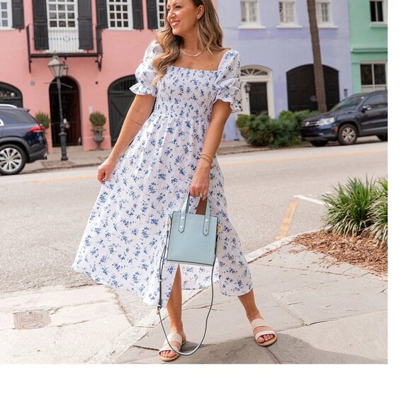 Poppy & Peonies Blue Crossbody Bag - Picture 9 of 12